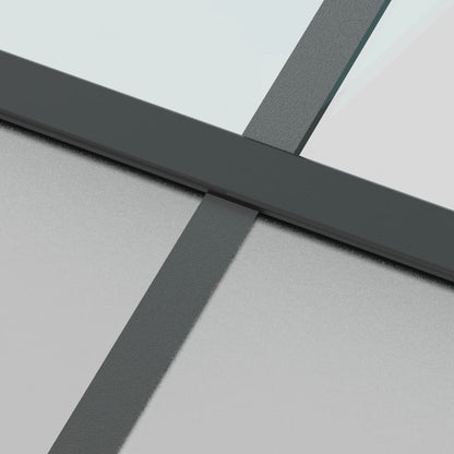 Schiebetür Schwarz 76X205 Cm Hartglas Und Aluminium