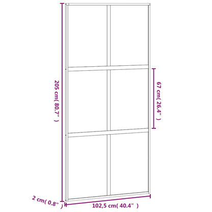 Schiebetür Schwarz 102,5X205 Cm Hartglas Und Aluminium