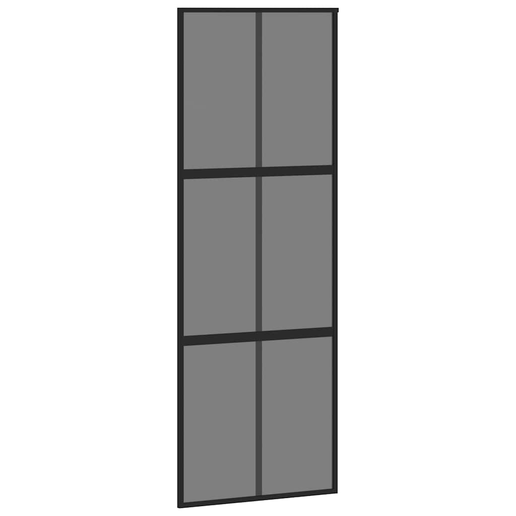 Schiebetür 76X205 Cm Hartglas Und Aluminium