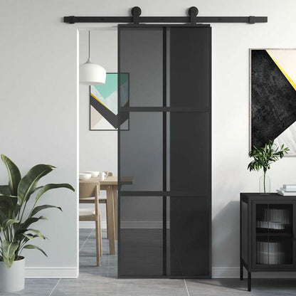 Schiebetür 76X205 Cm Hartglas Und Aluminium