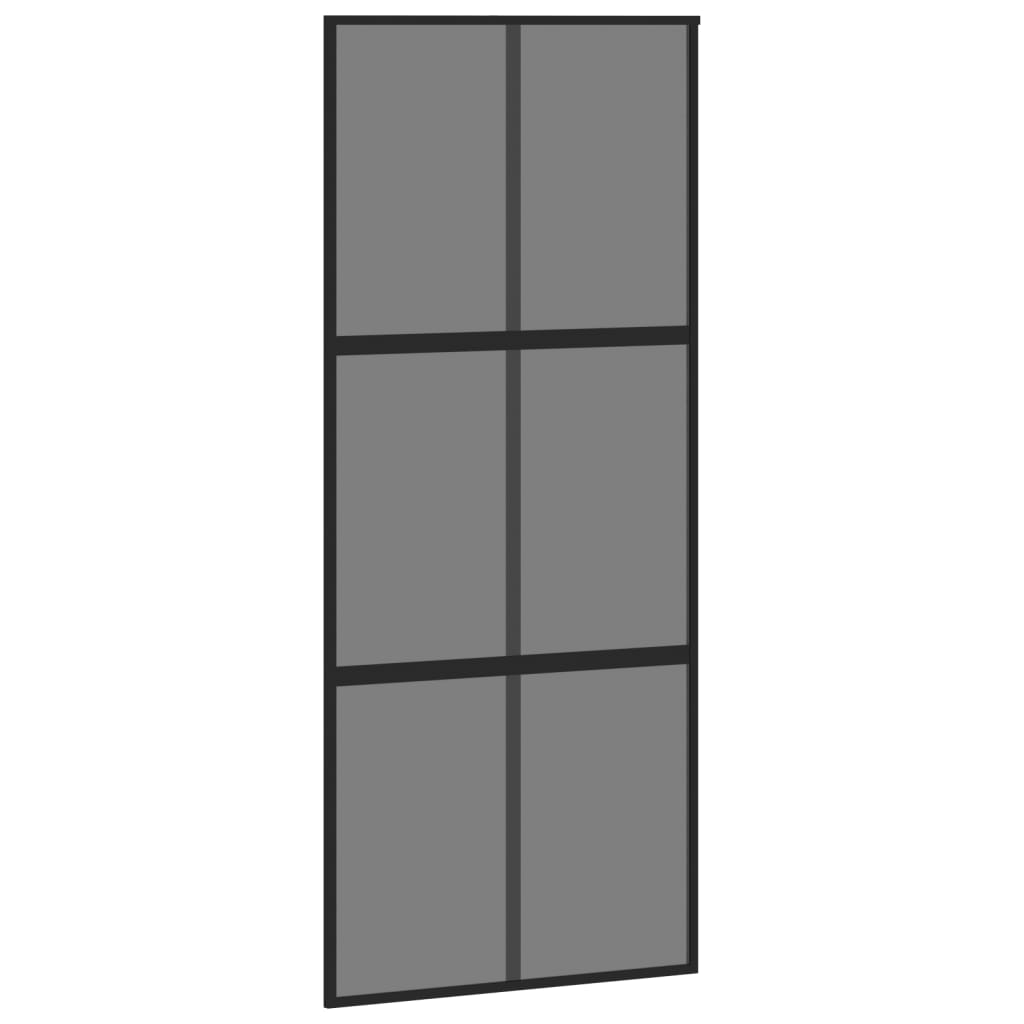 Schiebetür 90X205 Cm Hartglas Und Aluminium