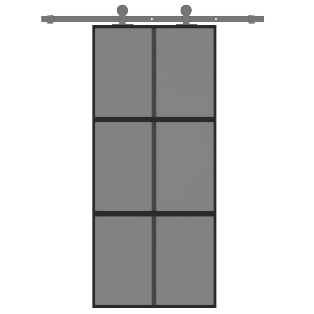 Schiebetür 90X205 Cm Hartglas Und Aluminium