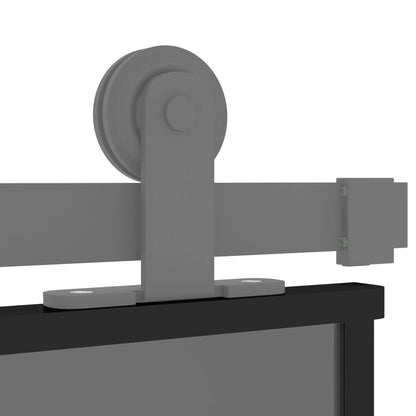 Schiebetür 90X205 Cm Hartglas Und Aluminium