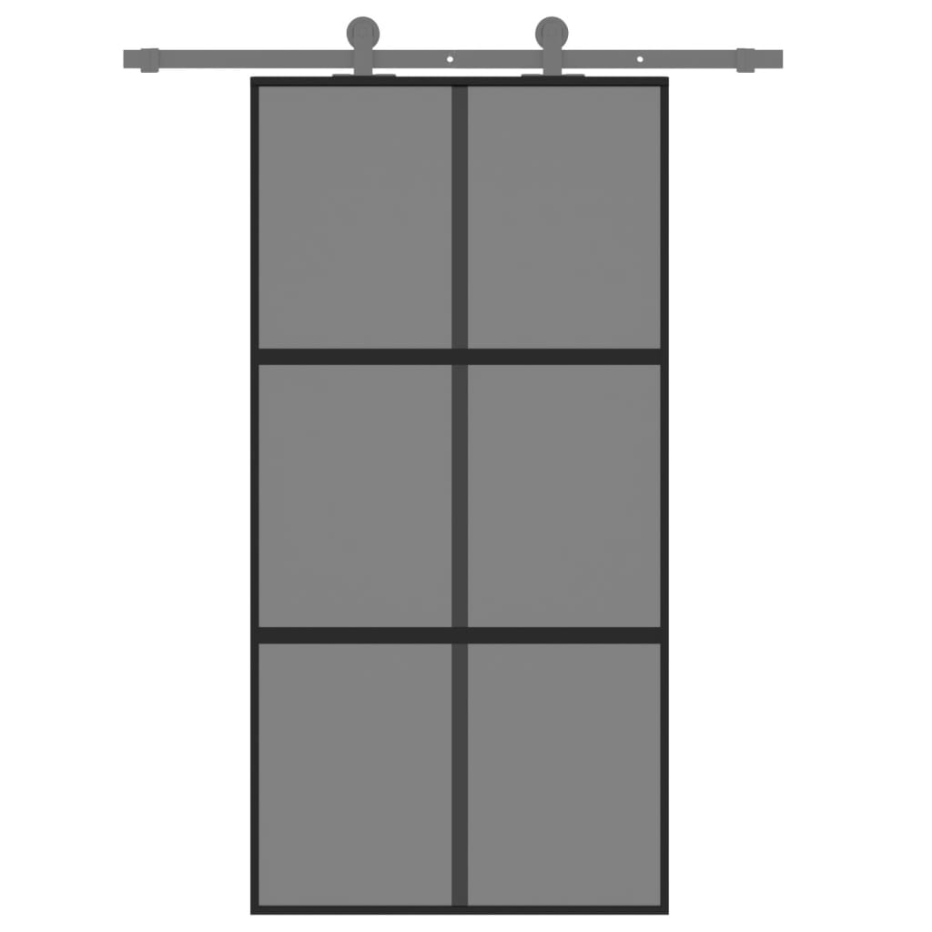 Schiebetür 102,5X205 Cm Hartglas Und Aluminium