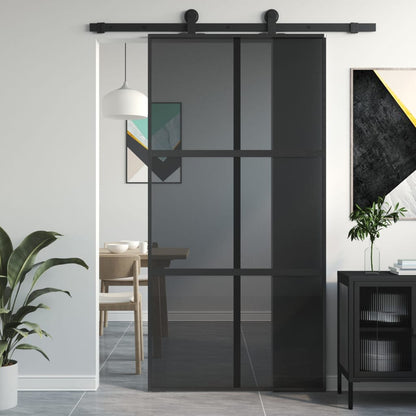 Schiebetür 102,5X205 Cm Hartglas Und Aluminium