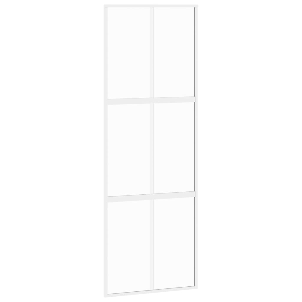 Schiebetür Weiß 76X205 Cm Hartglas Und Aluminium