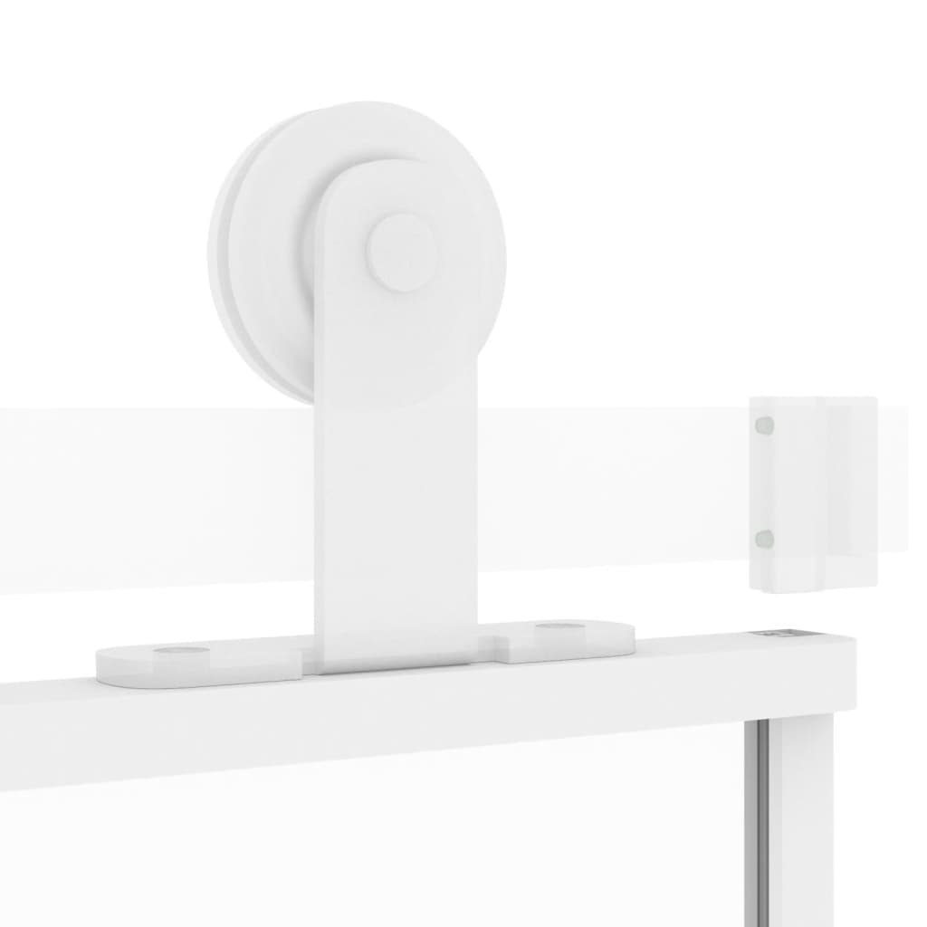 Schiebetür Weiß 90X205 Cm Hartglas Und Aluminium