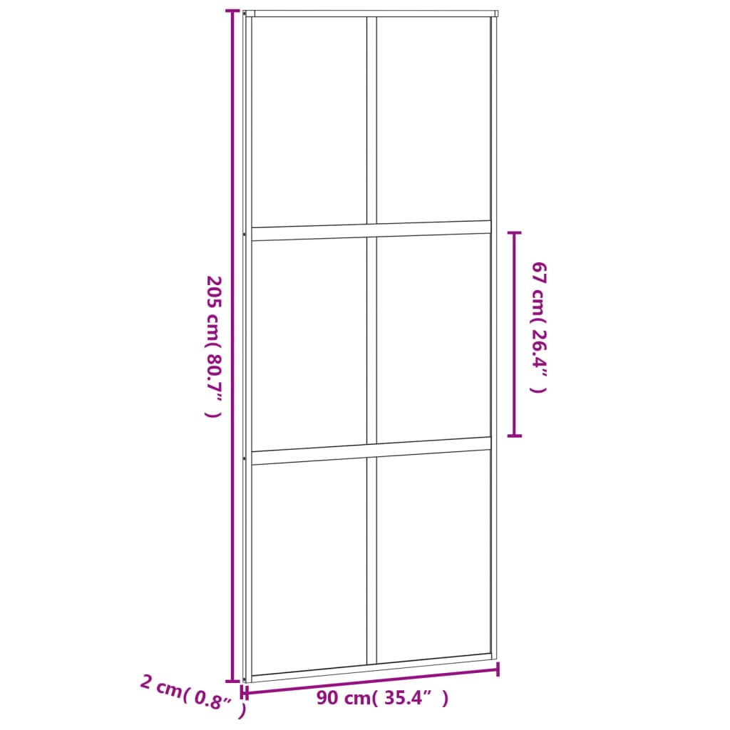 Schiebetür Weiß 90X205 Cm Hartglas Und Aluminium