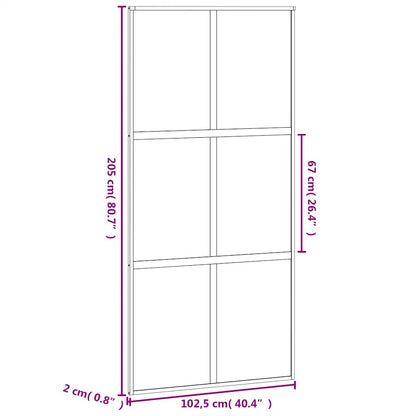 Schiebetür Weiß 102,5X205 Cm Hartglas Und Aluminium