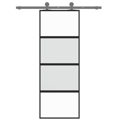 Schiebetür 76X205 Cm Hartglas Und Aluminium