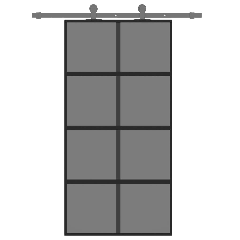 Schiebetür 102,5X205 Cm Hartglas Und Aluminium