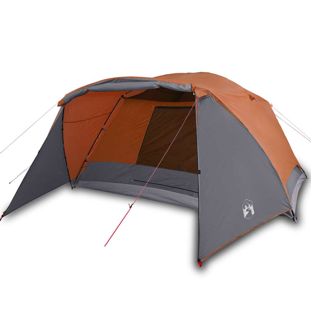 Campingzelt Mit Vorzelt 4 Personen Orange Wasserdicht