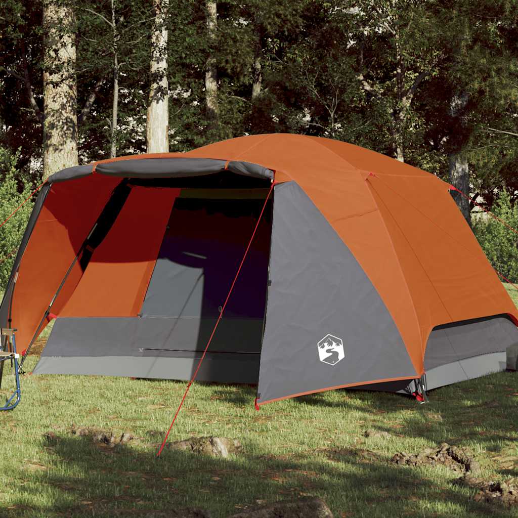 Campingzelt Mit Vorzelt 4 Personen Orange Wasserdicht