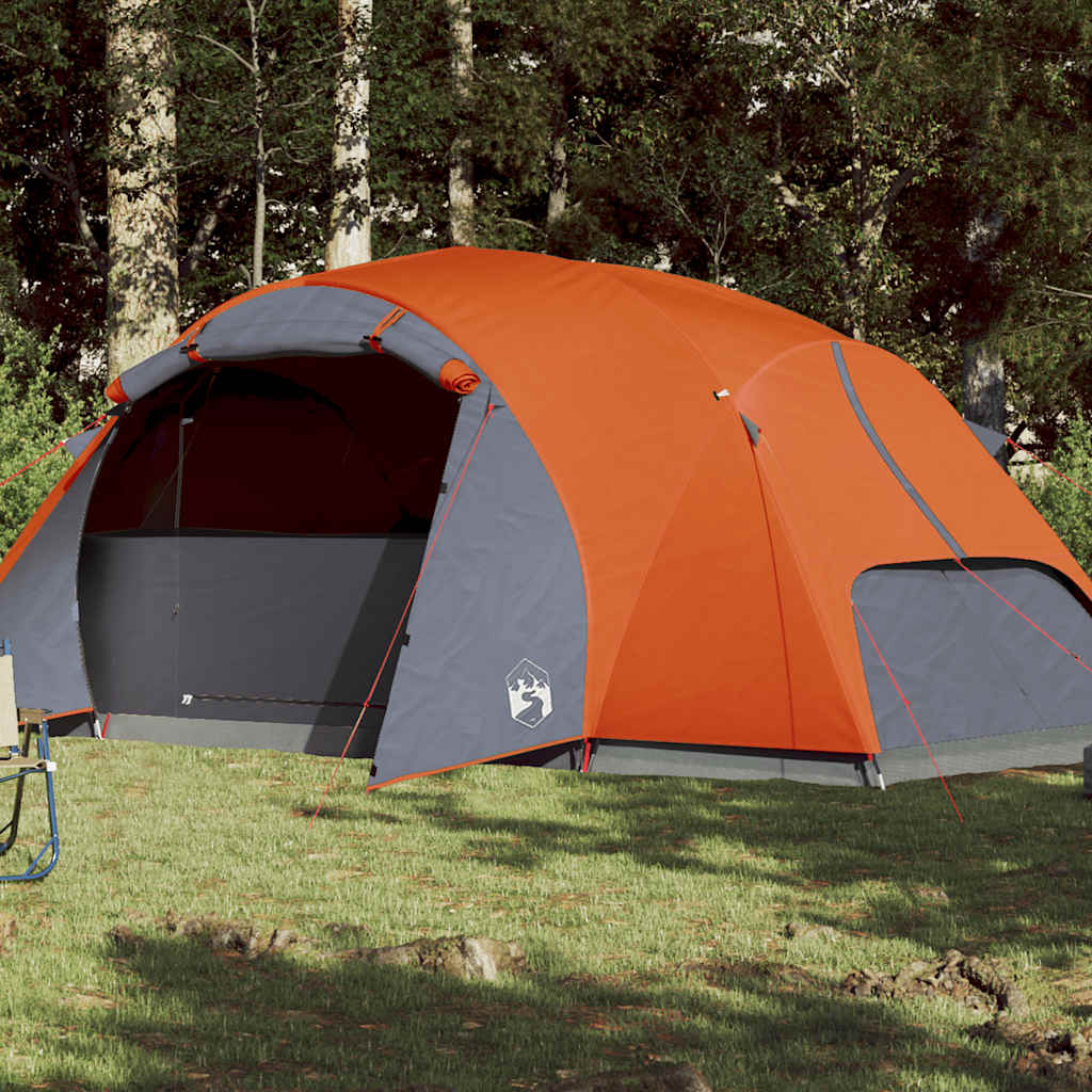 Campingzelt Mit Vorzelt 4 Personen Orange Wasserdicht