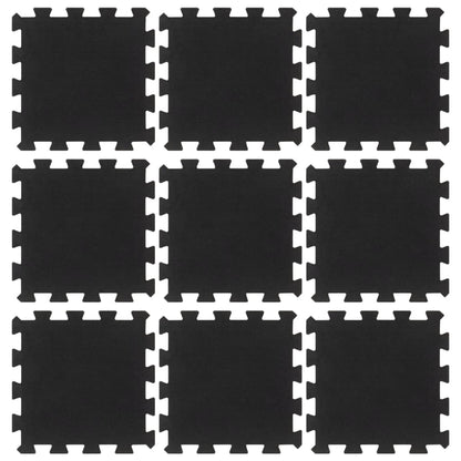 Bodenfliesen Aus Gummi 9 Stk. Schwarz 16 Mm 30X30 Cm