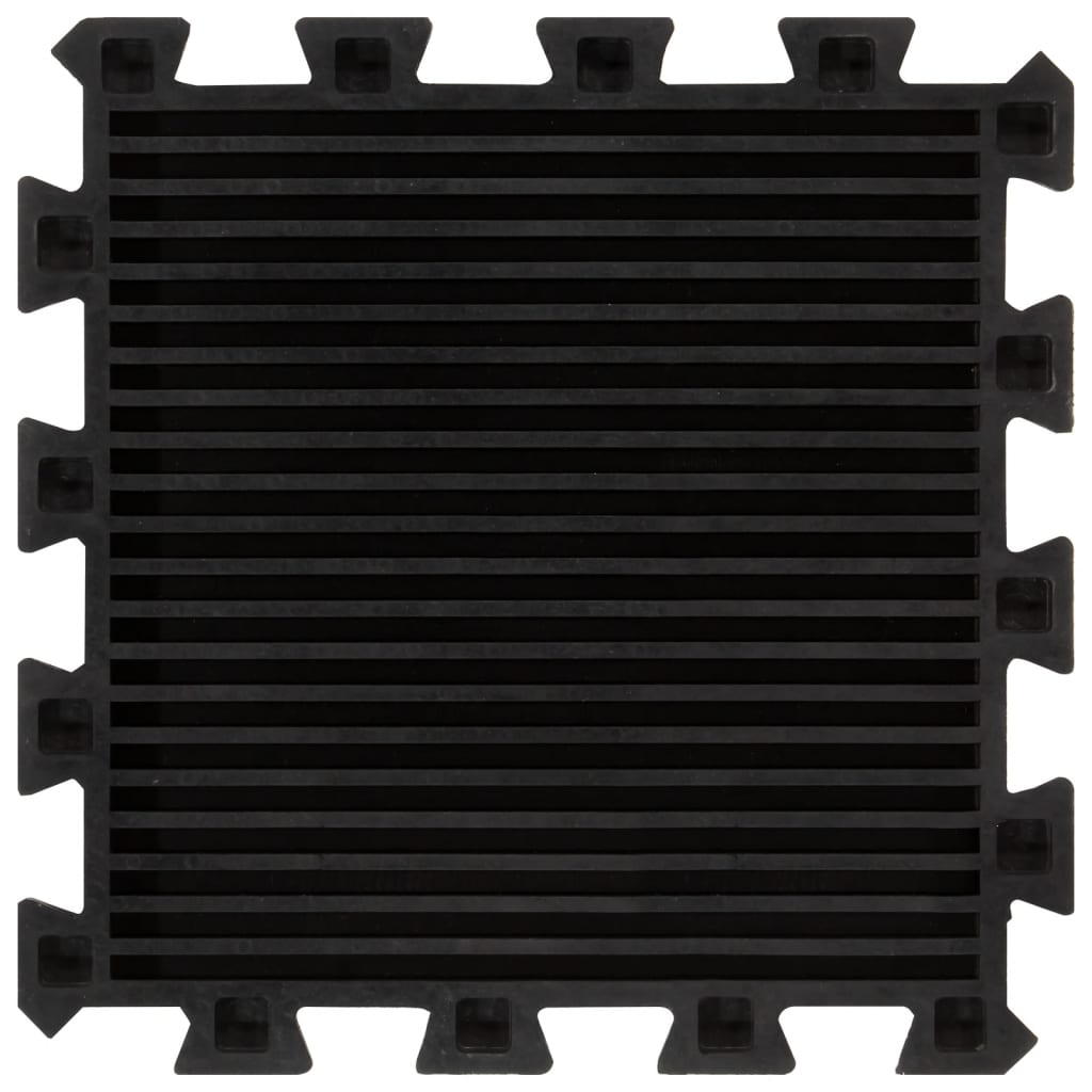 Bodenfliesen Aus Gummi 16 Stk. Schwarz 16 Mm 30X30 Cm