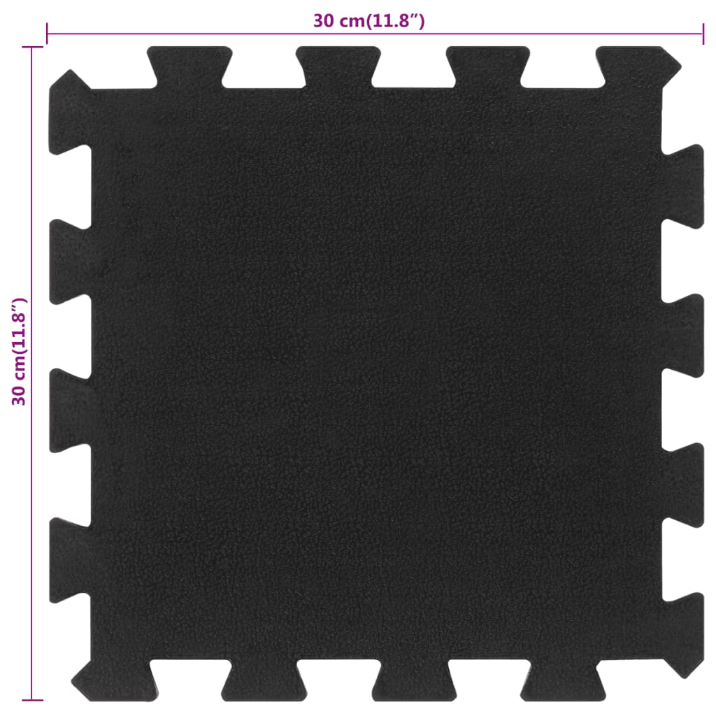 Bodenfliesen Aus Gummi 16 Stk. Schwarz 16 Mm 30X30 Cm