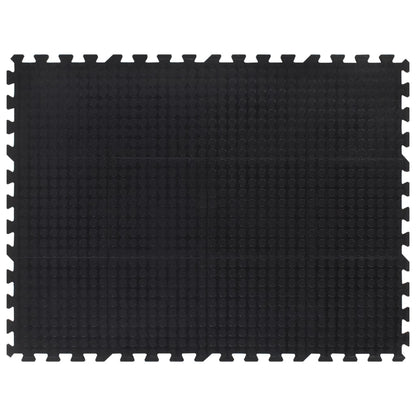 Gummi-Bodenfliese Schwarz 12 Mm 90X120 Cm