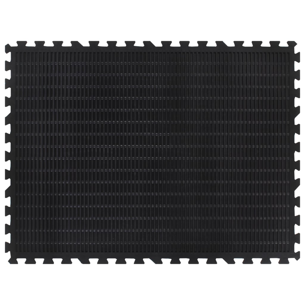 Gummi-Bodenfliese Schwarz 12 Mm 90X120 Cm