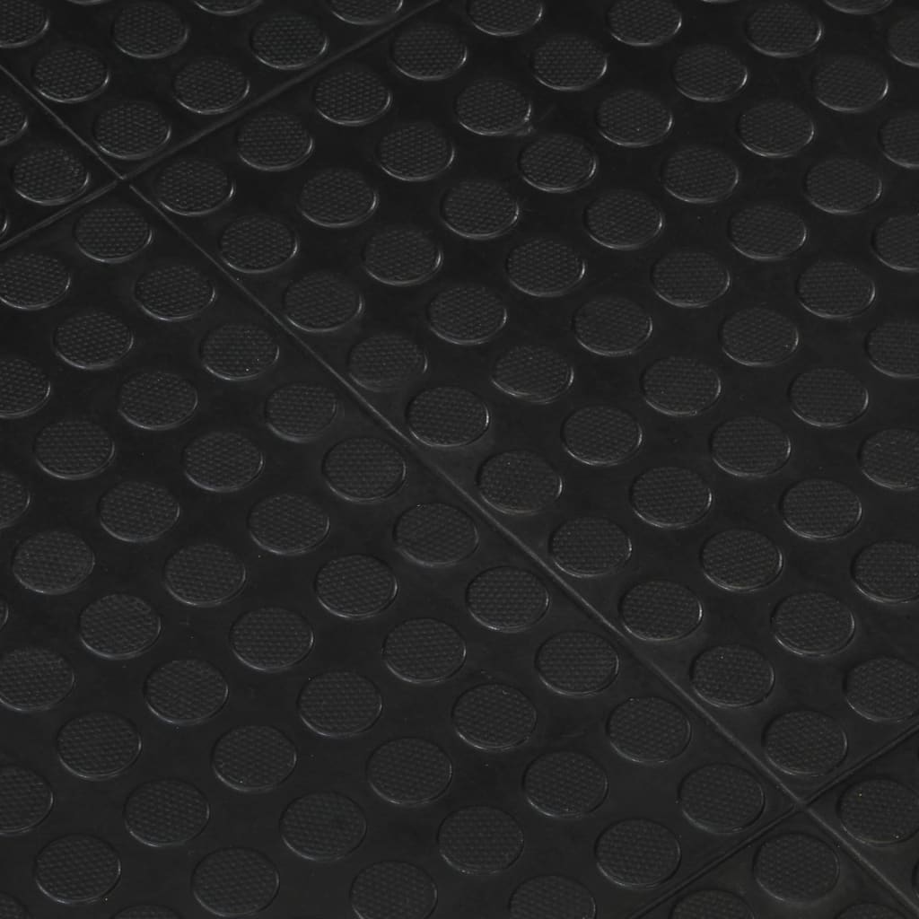 Gummi-Bodenfliese Schwarz 12 Mm 90X120 Cm