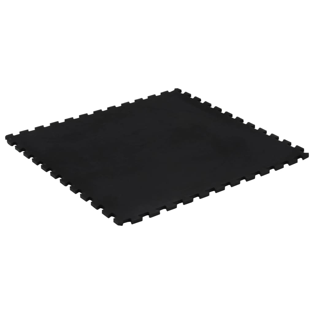 Gummi-Bodenfliese Schwarz 12 Mm 100X100 Cm