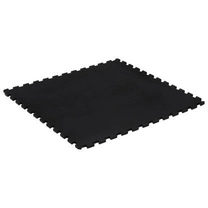Gummi-Bodenfliese Schwarz 12 Mm 100X100 Cm
