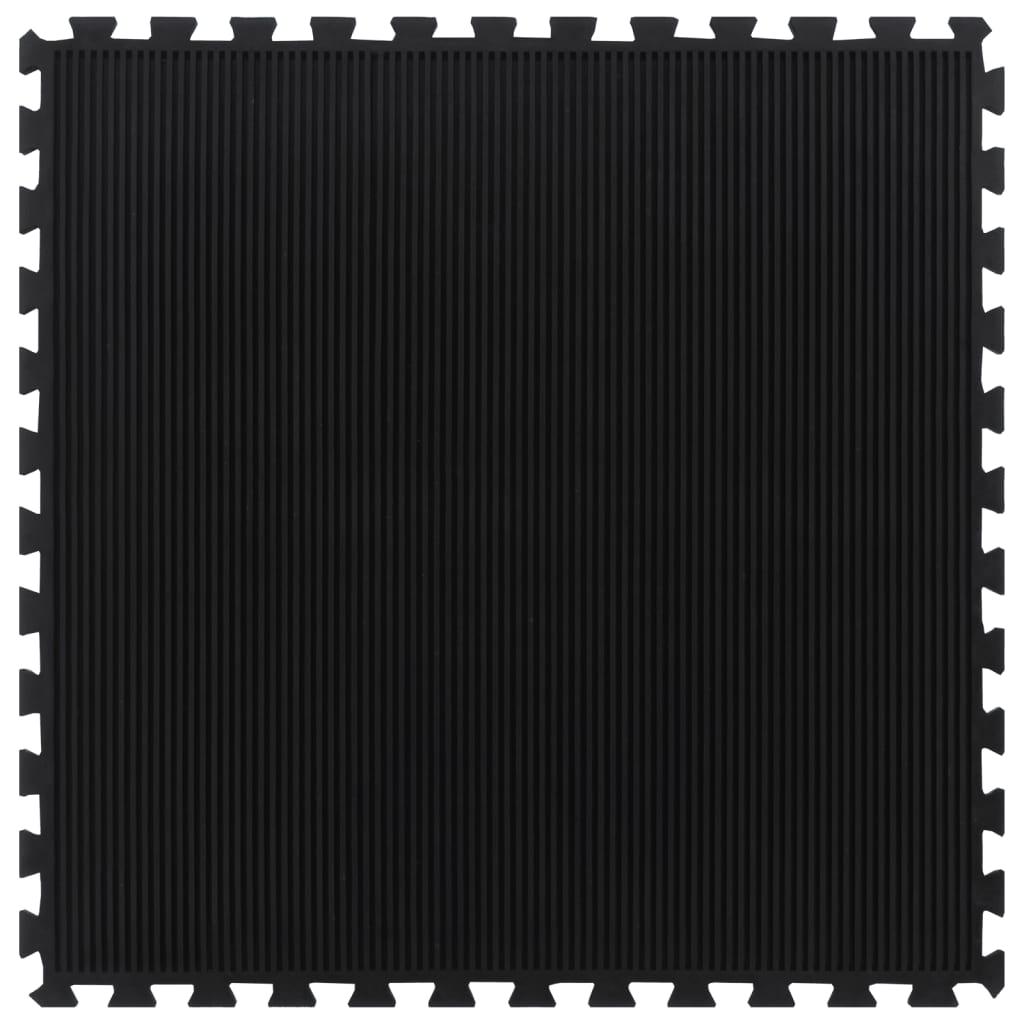 Gummi-Bodenfliese Schwarz 12 Mm 100X100 Cm