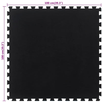 Gummi-Bodenfliese Schwarz 12 Mm 100X100 Cm