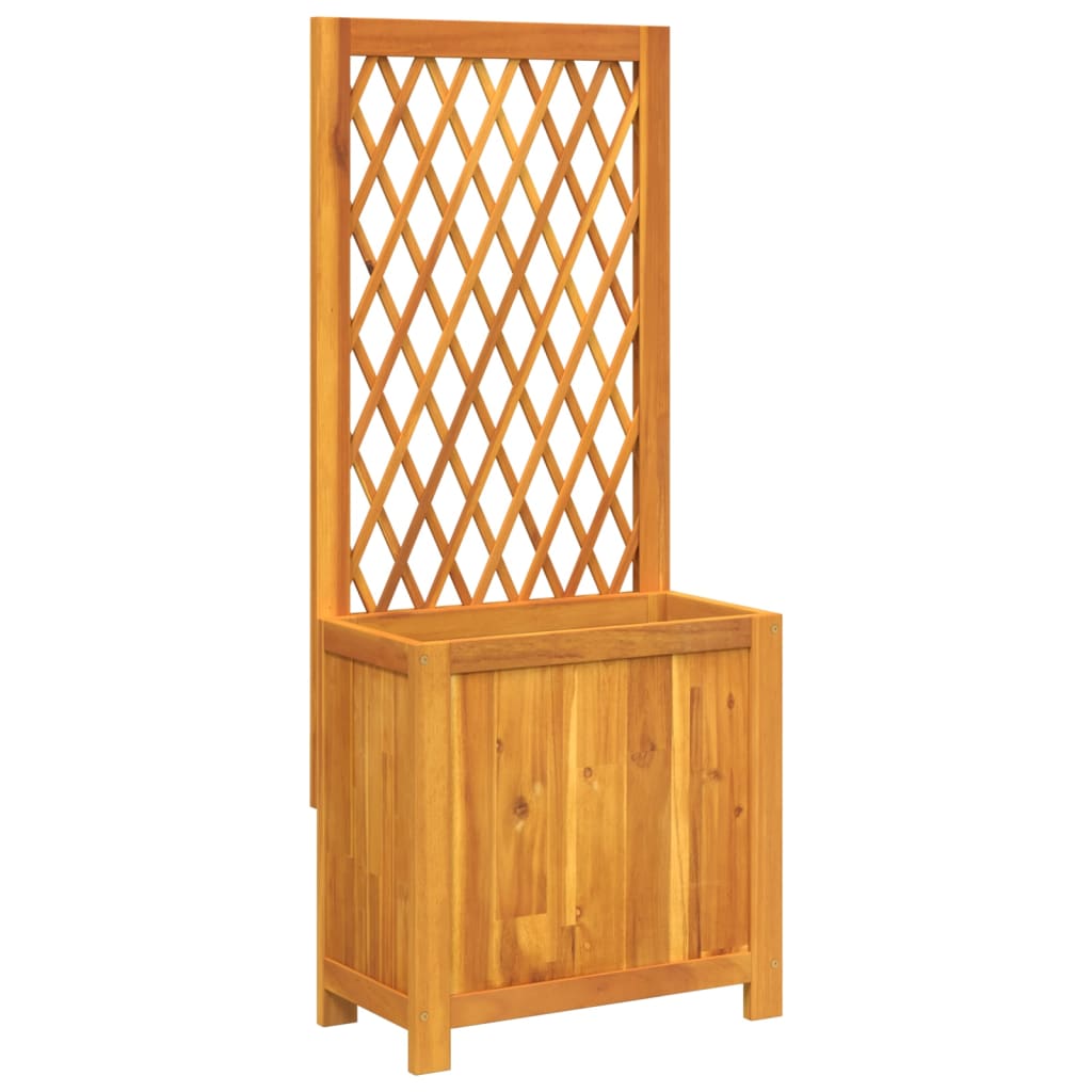 Pflanzkübel Mit Rankgitter 55X29,5X132 Cm Massivholz Akazie