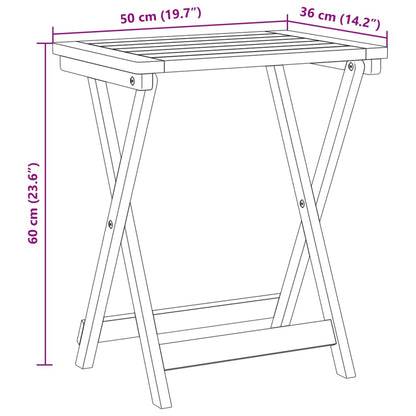 Gartentisch Klappbar 50X36X60 Cm Massivholz Akazie