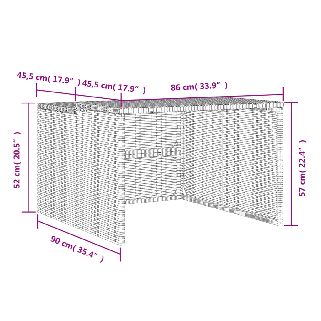 Mähroboter-Garage 86X90X52/57 Cm Poly Rattan