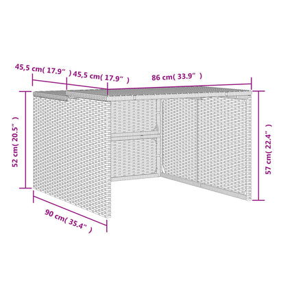 Mähroboter-Garage 86X90X52/57 Cm Poly Rattan