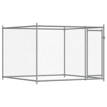 Hundezwinger Mit Türen Grau 4X2X1,5 M Verzinkter Stahl