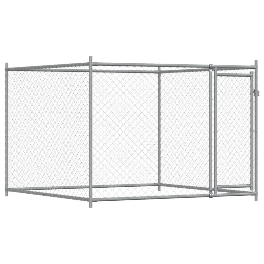 Hundezwinger Mit Türen Grau 6X2X1,5 M Verzinkter Stahl