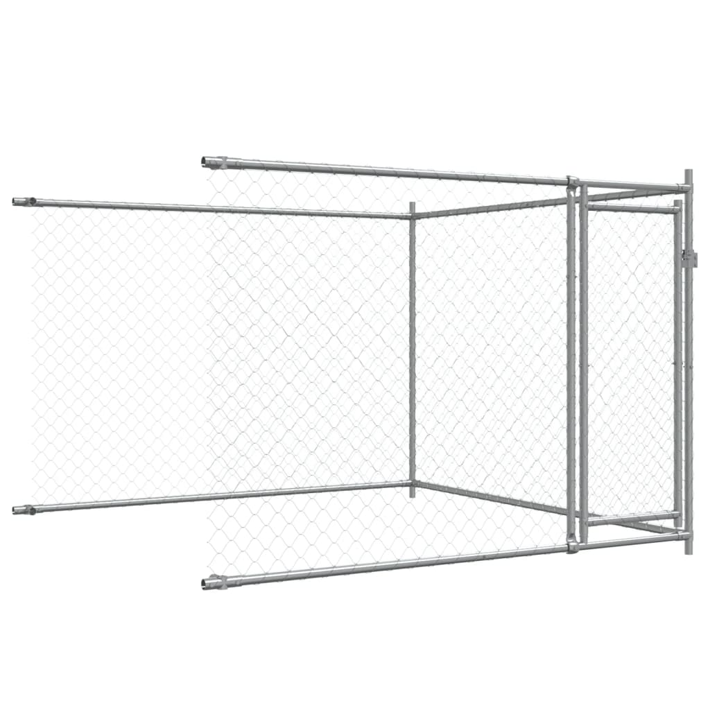 Hundezwinger Mit Türen Grau 6X2X1,5 M Verzinkter Stahl