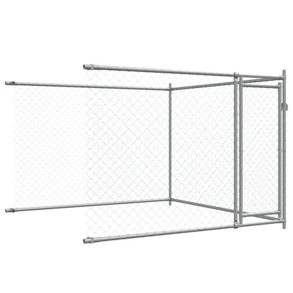 Hundezwinger Mit Türen Grau 6X2X1,5 M Verzinkter Stahl