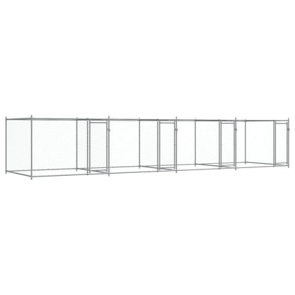 Hundezwinger Mit Türen Grau 8X2X1,5 M Verzinkter Stahl
