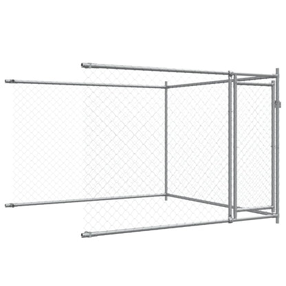 Hundezwinger Mit Türen Grau 8X2X1,5 M Verzinkter Stahl