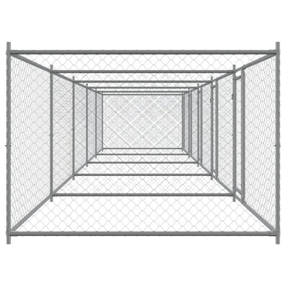 Hundezwinger Mit Türen Grau 10X2X1,5 M Verzinkter Stahl