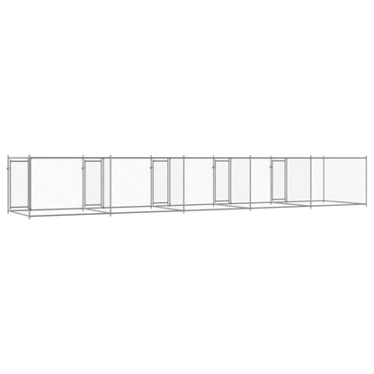 Hundezwinger Mit Türen Grau 10X2X1,5 M Verzinkter Stahl