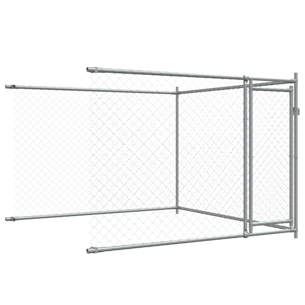 Hundezwinger Mit Türen Grau 10X2X1,5 M Verzinkter Stahl