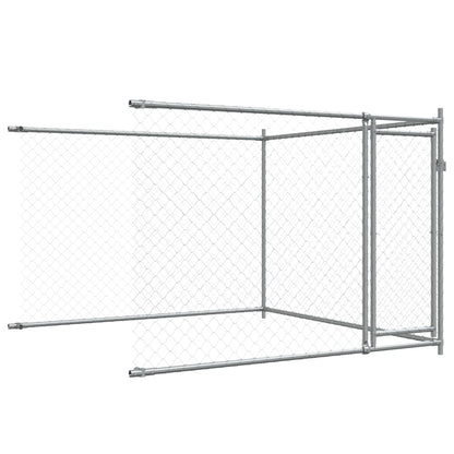 Hundezwinger Mit Türen Grau 10X2X1,5 M Verzinkter Stahl
