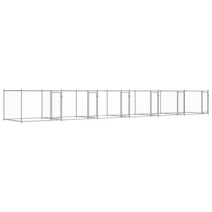 Hundezwinger Mit Türen Grau 12X2X1,5 M Verzinkter Stahl
