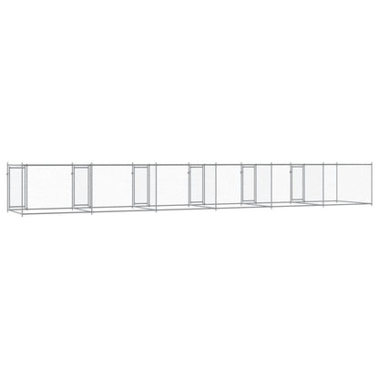 Hundezwinger Mit Türen Grau 12X2X1,5 M Verzinkter Stahl