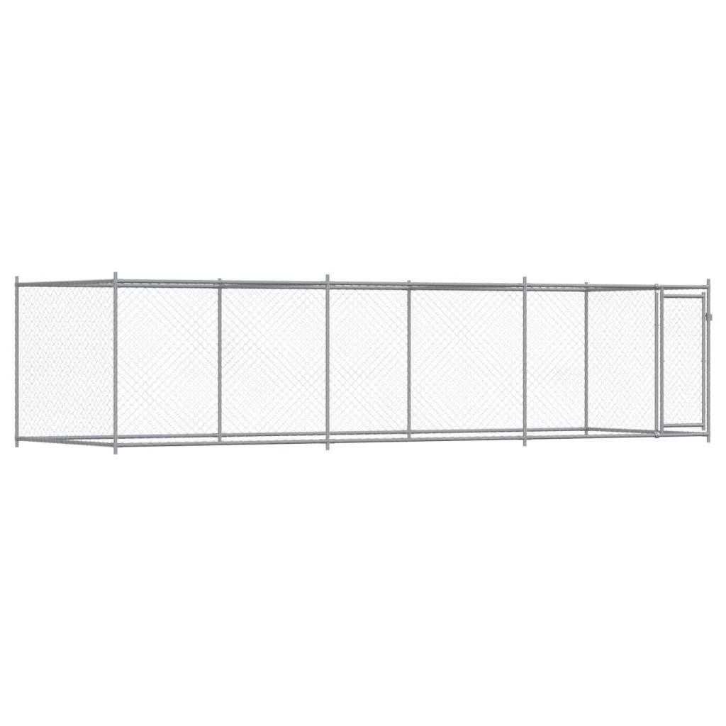 Hundezwinger Mit Tür Grau 6X2X1,5 M Verzinkter Stahl