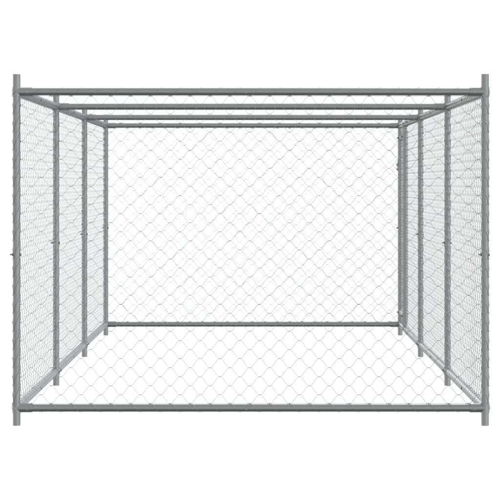 Hundezwinger Mit Tür Grau 6X2X1,5 M Verzinkter Stahl