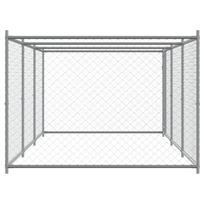 Hundezwinger Mit Tür Grau 6X2X1,5 M Verzinkter Stahl