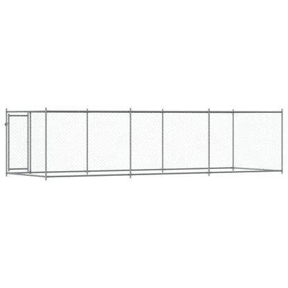 Hundezwinger Mit Tür Grau 6X2X1,5 M Verzinkter Stahl
