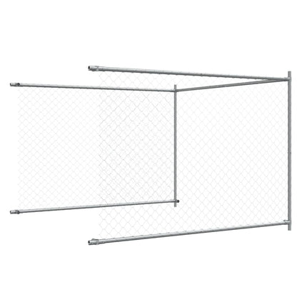 Hundezwinger Mit Tür Grau 6X2X1,5 M Verzinkter Stahl