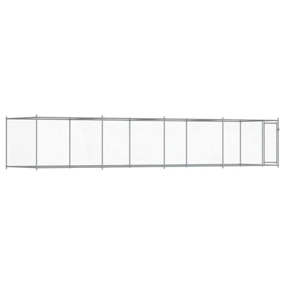 Hundezwinger Mit Tür Grau 8X2X1,5 M Verzinkter Stahl